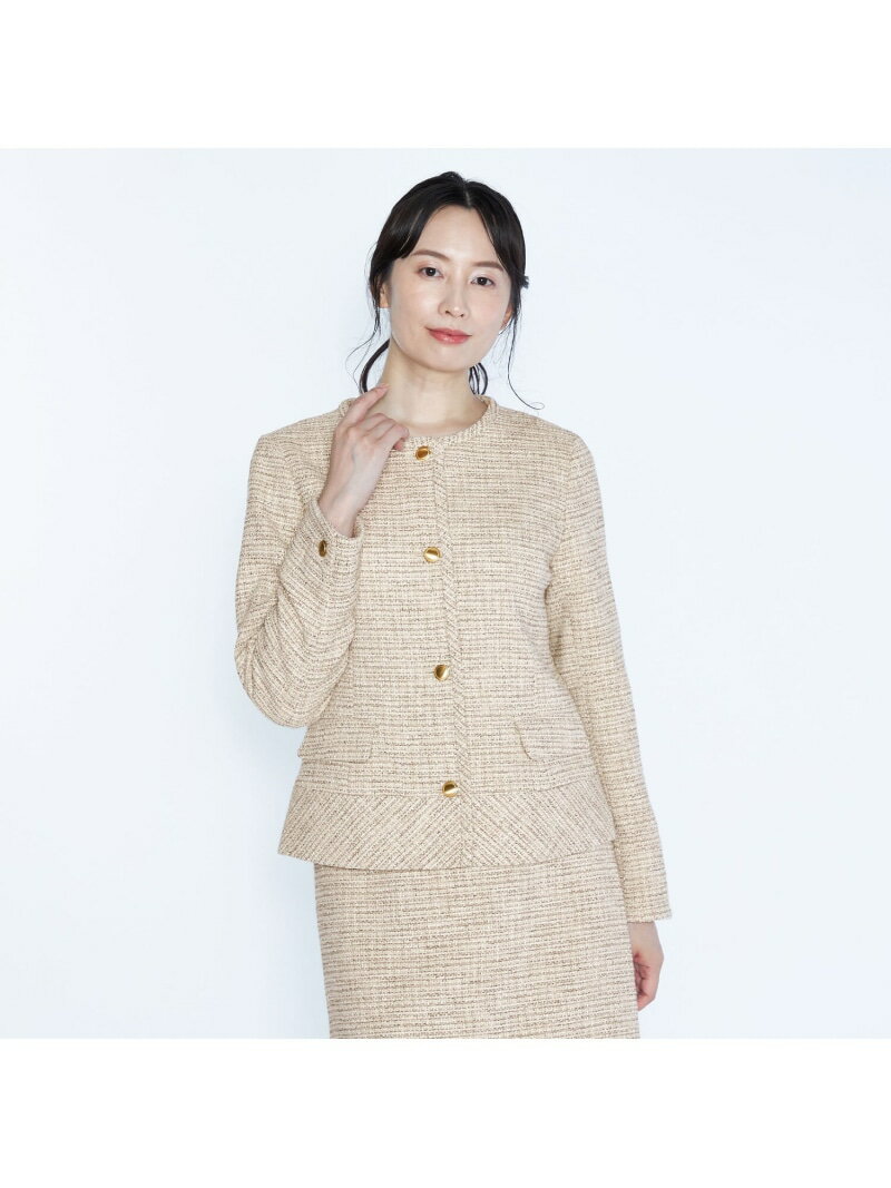 SCAPA&nbsp;【SALE／32%OFF】ミックスツィードジャケット SCAPA スキャパ ジャケット・アウター テーラードジャケット・ブレザー ネイビー 