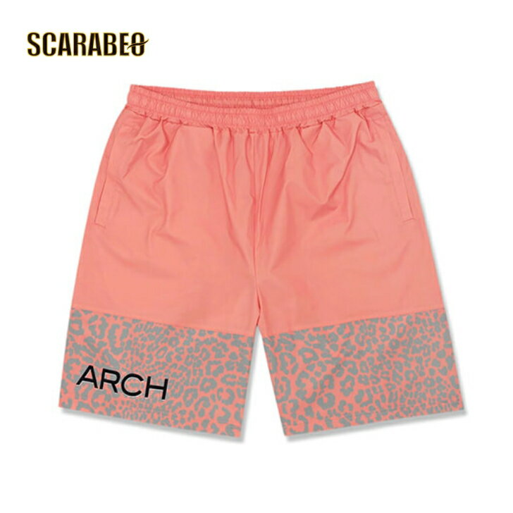 Arch Two-tone Leopard Shorts　コーラル b123-141 バスケットボール バスパン シンプルな切り返しながら、洗練されたオリジナルの柄がコートで存在感を発揮。 よりアクティブな動きに対応できる、軽量のウーブン生...