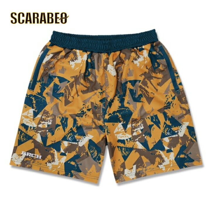 Arch debris shorts【mustard】 アーチ バスケ ショーツ b124-125 バスケウェア ライフスタイルウェア パンツ バスパン ショートパンツ ナイロン生地 軽量 速乾性