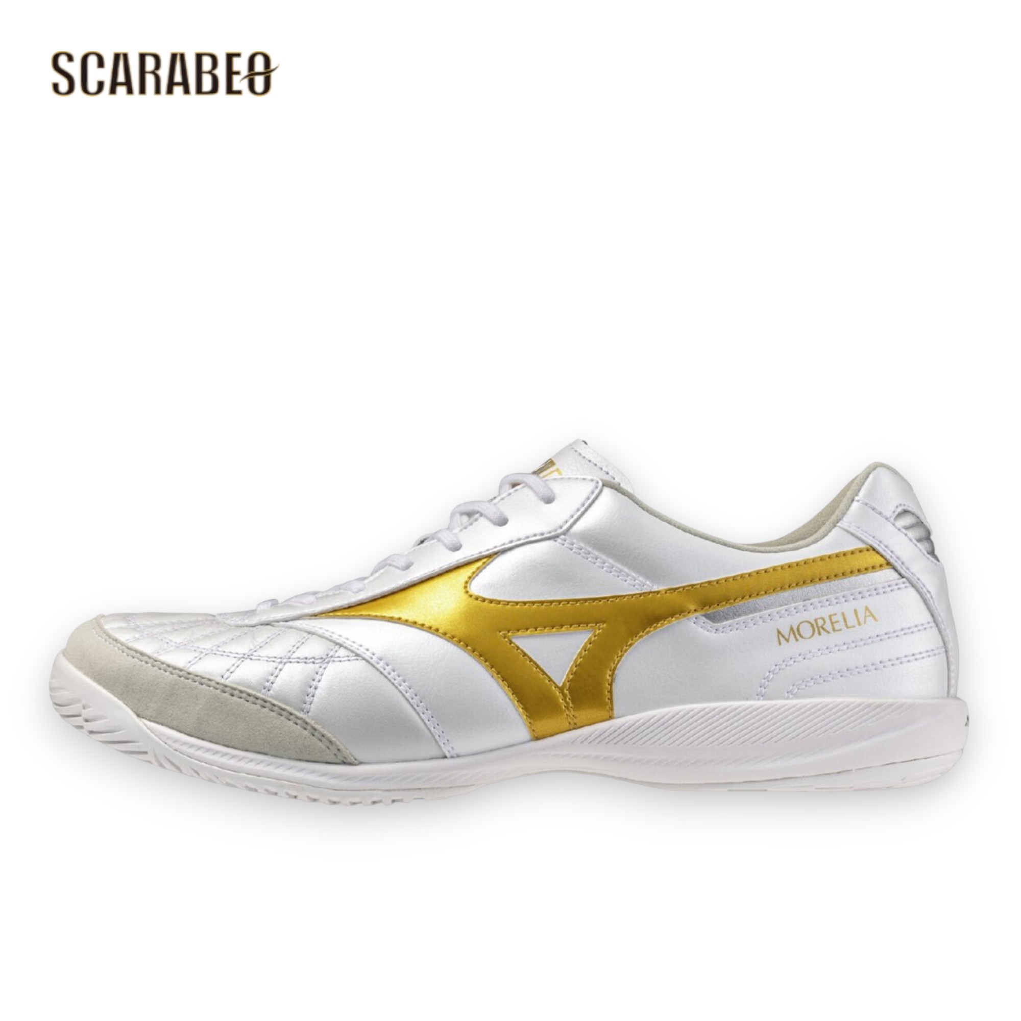 【予約販売】ミズノ モレリア SALA JAPAN TF ホワイト×ゴールド フットサルシューズ ターフコート用 天然皮革 カンガルーレザー メンズ/ユニセック...