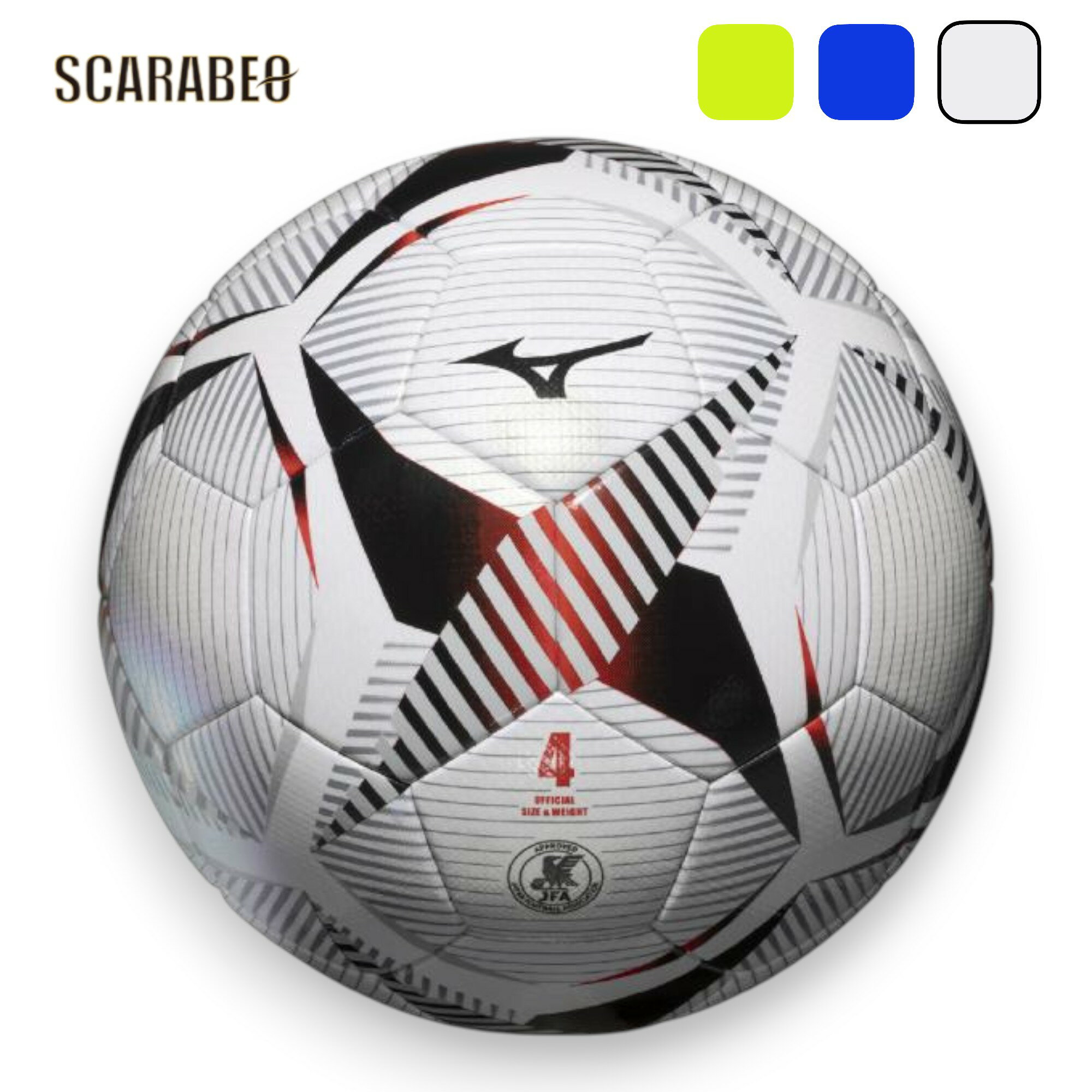 ミズノ 【JFA検定球】サッカーボール 4号球 P3JBSB02 ジュニア用 サーマルボンディング 合成皮革 ホワ..