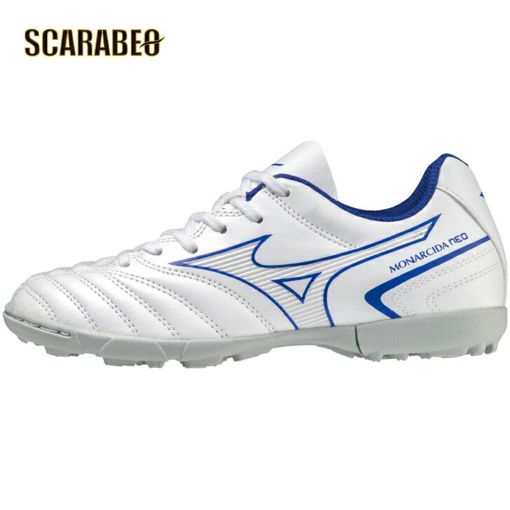 【 ミズノ MIZUNO 】 モナルシーダ NEO II SELECT Jr AS ホワイト ブルー サッカー トレーニングシューズ P1GE222525