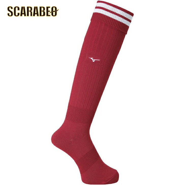 ミズノ サッカー ストッキング ( 21-29cm ) ユニセックス P2MX800062 レッド×ホワイト