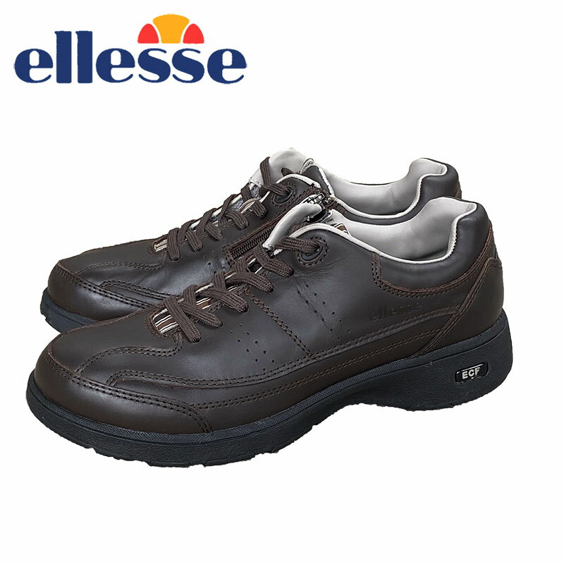 メーカー：ellesse エレッセ 品番・カラー： EFS836・ダークブラウン 靴幅：2E 素材：アッパー素材…天然皮革 　ソール素材…ゴム底　※内側ファスナー付き