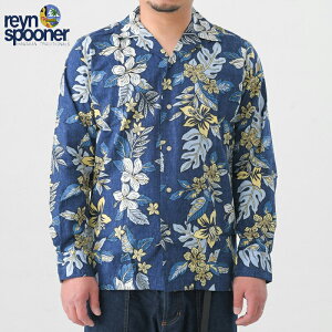 reyn spoonerۥ쥤󥹥סʡ L/S OPEN COLLAR SHIRTS RSSUN-002-2  Ĺµ ϥ ץ󥫥顼 ͥӡNAVY