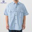 BAMBOO SHOOTS Х֡塼 BIG SHORT SLEEVE CHAMBRAY SHIRT ӥå 硼ȥ꡼ ֥졼  BLUE ֥롼  VOTE MAKE NEW CLOTHES ܡȥᥤ˥塼  100