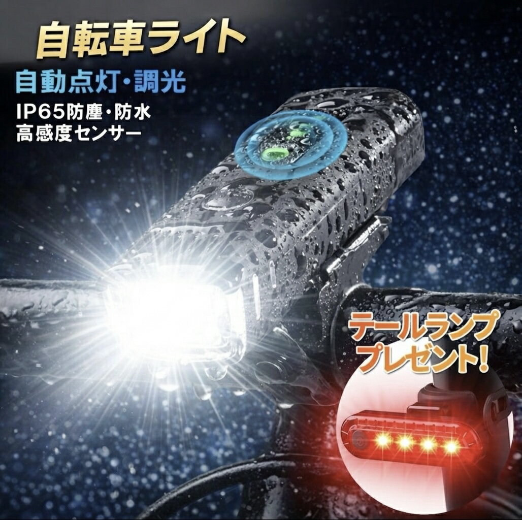 楽天市場】自転車 ヘッドライト テール セットの通販
