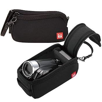 【中古】エレコム ビデオカメラケース ネオプレン 開きやすいダブルファスナー Mサイズ [ 参考収容寸法:145×75×75mm ] ブラック DVB-018BK