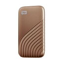 【中古】WD ポータブルSSD 500GB ゴールド USB3.2 Gen2 My Passport SSD 最大読取り1050 MB/秒 外付けSSD /5年...