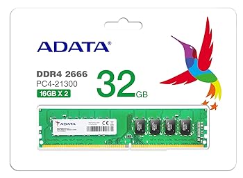 【中古】ADATA DDR4-2666MHz デスクトップPC用 メモリモジュール Premierシリーズ 16GB×2枚キット AD4U2666316G19-D