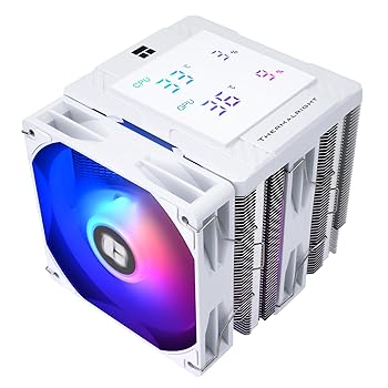 【中古】Thermalright Peerless Assassin 120 Digital ARGB White CPU エア クーラー デジタル スクリーン トップ カバー 6 ヒートパイプ コンピュータ