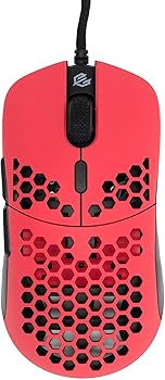 Gwolves Hati HTM 超軽量ハニカムデザイン USB 有線ゲーミングマウス 3360センサー PTFEスケート 6ボタン 61Gのみ (フェイズレッド)