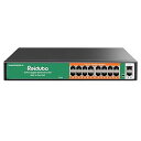 【中古】Reidubo 18ポート イーサネット ギガビット PoEスイッチ 16ポート PoEネットワークスイッチ アップリンクギガビットポート2つ 250W...