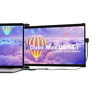 【中古】ノートパソコン画面エクステンダー - Mobile Pixels Duex Max DS 14.1インチ ポータブルモニター 14インチから17インチのノートパソコン用 FHD 1