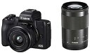 【中古】Canon ミラーレス一眼カメラ EOS Kiss M ダブルズームキット ブラック EOSKISSMBK-WZK