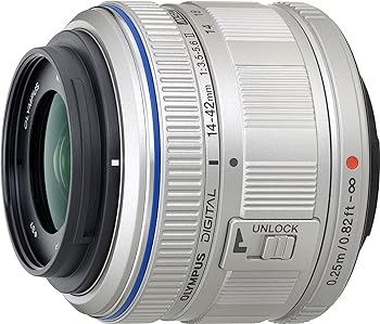 【中古】OLYMPUS 標準ズームレンズ M.ZUIKO DIGITAL 14-42mm F3.5-5.6 II シルバー