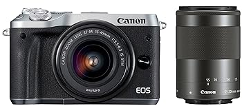 【中古】Canon ミラーレス一眼カメラ EOS M6 ダブルズームキット(シルバー) EF-M15-45mm/EF-M55-200mm 付属 EOSM6SL-WZK 【中古】Canon ミラーレス一眼カメラ EOS M6 ダブルズームキット(シルバー) EF-M15-45mm/EF-M55-200mm 付属 EOSM6SL-WZK