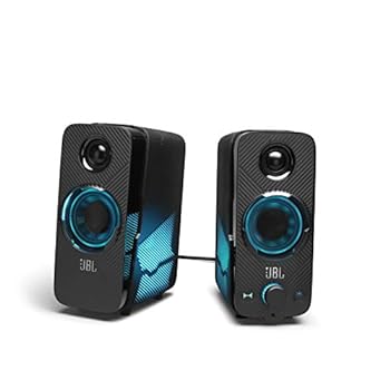 【中古】JBL QUANTUM DUO ゲーミングスピーカー/USB 3.5mm 接続/Bluetooth/ワイヤレス スピーカー/サラウンド/ライティング/ブラック JBLQUANTUMDUOBLKJN