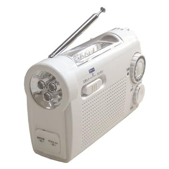 【中古】WINTECH スマートフォン対応AM/FM手回し充電ラジオライト KDR-105 (W)ホワイト KDR-105W