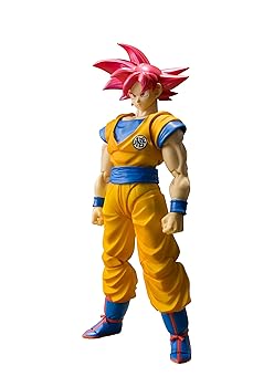 Bandai - Figurine DBZ - Son Goku Super Saiyan God Cheveux Rouge SH Figuarts 14cm - 4549660175643