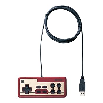 【中古】iBUFFALO USB接続 8ボタンゲームパッド デジタル 連射機能付 ファミコン風 レッド BGCFC801RDA