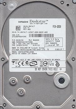 【中古】hds721075kla330、PN 0 a36194、MLC ba2469、Hitachi 750 GB SATA 3.5ハードドライブ