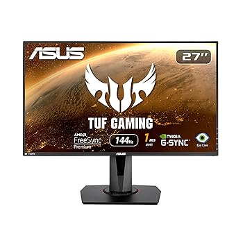 【中古】ASUS ゲーミングモニター 27インチ VG278Q (1ms/144HZ/HDMI/DP/DVI/スリムベゼル/G-SYNC?対応/FreeSync対応/フリッカーフリー/昇降ピボット/VES