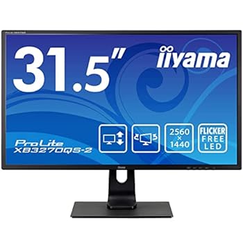 【中古 非常に良い】iiyama モニター ディスプレイ 31.5インチ WQHD IPS方式 高さ調整 DisplayPort HDMI DVI-D 全ケーブル付 3年保証 国内サポート XB3270QS-B2