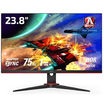 【中古 非常に良い】AOC ゲーミング液晶モニター 24G2E5/11 (23.8インチ/フルHD/IPS/HDMI/DisplayPort/75Hz/応答速度1ms/HDRエフェクトモード/FreeSync/フリッカーフ