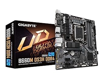 šGIGABYTE B660M DS3H DDR4 (B660/ Intel/LGA 1700/ Micro-ATX/ DDR4/ Dual M.2/ PCIe 4.0/ USB 3.2 Gen2 Type-C/ 2.5GbE LAN/ޥܡ)