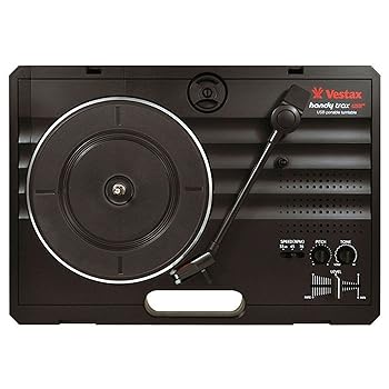 【中古】Vestax ポータブルターンテーブル handytrax USB BLACK ブラック USB出力機能/録音ソフト付き スピーカー内蔵