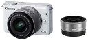 【中古】Canon ミラーレス一眼カメラ EOS M10 ダブルレンズキット(ホワイト) EF-M15-45mm F3.5-6.3 IS STM EF-M22m...