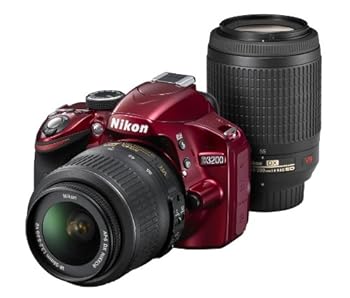 šNikon ǥե D3200 200mm֥륺७å 18-55mm/55-200mm° å D320...
