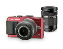 【中古】OLYMPUS ミラーレス一眼 PEN Lite E-PL6 ダブルズームキット レッド E-PL6 DZKIT RED