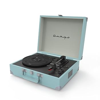 【中古】ONKYO レコードプレーヤー Bluetooth対応/ステレオスピーカー内蔵 ソニックブルー OCP-01(LB)