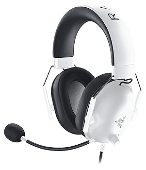 【中古】Razer BlackShark V2 X White ゲーミングヘッドセット 3.5mmアナログ 7.1ch サラウンド 特許技術採用50mmドライバ 単一指向性マイク ノイズキャ