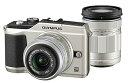 【中古】OLYMPUS ミラーレス一眼 E-PL2 ダブルズームキット ゴールド E-PL2 TLKIT GLD