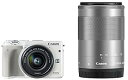【中古】Canon ミラーレス一眼カメラ EOS M3 ダブルズームキット(ホワイト) EF-M15-45mm F3.5-6.3 IS STM EF-M55-2...