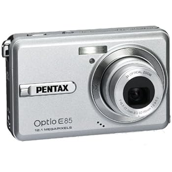 【中古】PENTAX デジタルカメラ Optio E85 シルバー 1210万画素 光学3倍 16連写 充電器不要の本体充電 OPTIOE85SL