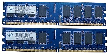 【中古 非常に良い】Nanya PC2-6400U (DDR2-800) 2GB x 2枚組み 合計4GB 240pin DIMM 4G Kit デスクトップパソコン用メモリ