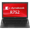 【中古】東芝 dynabook R752/H ノートパソコン Windows7Professional(32bit/64bit)/intel Core i5-3340M 2.7GHz/メモリ4GB/HDD320GB/DVDスーパーマルチ/(2)