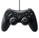 【中古 非常に良い】エレコム ゲームパッド 高耐久ボタン(日本メーカー製)採用 300万回耐久試験クリア 12ボタン 振動・連射機能搭載 ブラック JC-FU2...