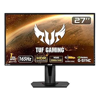 【中古 非常に良い】ASUS ゲーミングモニター TUF Gaming VG27AQ 27インチ/WQHD/IPS/165Hz/1ms/HDR/HDMI×2,DP/G-SYNC Compatible/ELMB/スピーカー/3年保証 【中古 非常に良い】ASUS ゲーミングモニター TUF Gaming VG27AQ 27インチ/WQHD/IPS/165Hz/1ms/HDR/HDMI×2,DP/G-SYNC Compatible/ELMB/スピーカー/3年保証