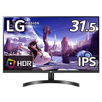 【中古】LG モニター ディスプレイ 32QN600-B 31.5インチ/WQHD(2560×1440)/IPS非光沢/HDR対応/FreeSync/HDMI×2、DP/フリッカーセーフ、ブルーライト低