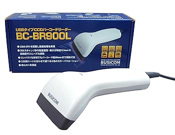 【中古】ビジコム バーコードリーダー 二アレンジCCD USB 白 液晶読取対応 BC-BR900L-W