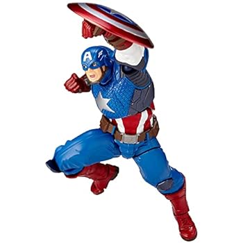 【中古】figure complex AMAZING YAMAGUCHI Captain America キャプテン・アメリカ 約163mm ABS&PVC製 塗装済みアクションフィギュア リボルテック