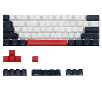 【中古 非常に良い】HZYZ PBT キーキャップ 60% キーセット サイドプリント 61 68 キーキャップセット 厚手 チェリーMXキーキャップ USレイアウト 61 68 MXスイッチ