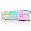 【中古 非常に良い】RK ROYAL KLUDGE RK920 Full Size Mechanical Keyboard, Rainbow Backlit Gaming Keyboard, 104 Keys Wired Mechanical Keyboard with Number Pa