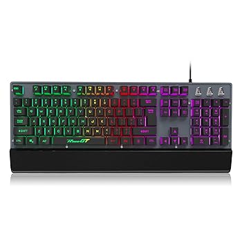 【中古】RaceGT ゲーミングキーボード レインボーバックライト有線キーボード 104キー フルサイズ リストレスト付き 防滴デザイン コンピューター PC ノ 【中古】RaceGT ゲーミングキーボード レインボーバックライト有線キーボード 104キー フルサイズ リストレスト付き 防滴デザイン コンピューター PC ノ
