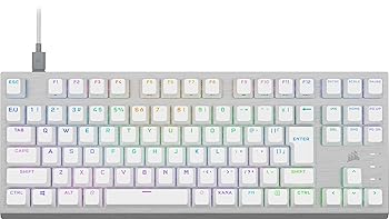 【中古 非常に良い】CORSAIR K60 PRO TKL RGB ゲーミングキーボード Corsair 自社独自OPX軸採用 日本レイアウト かな印字なし -ホワイト- CH-911D11A-JP